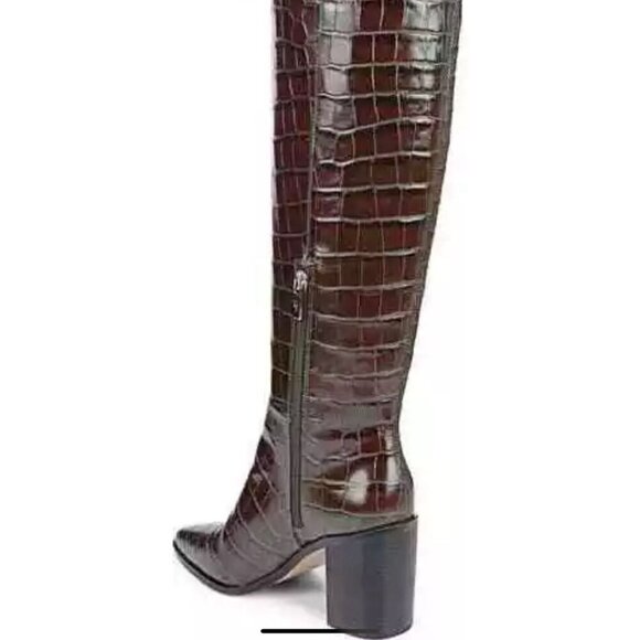 FRANCO SARTO Brown A-TICADA KNEE HIGH POINTED TOE HEELED BOOT, SIZE 9.5 - Picture 3 of 14